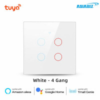 Tuya WiFi 4 Gang Smart Touch Switch White Color (Latest Edition)